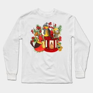 Chickadee and Cardinal Birds Long Sleeve T-Shirt